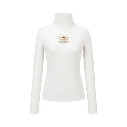 13DE MARZO Knit Turtleneck Base Layer Beige