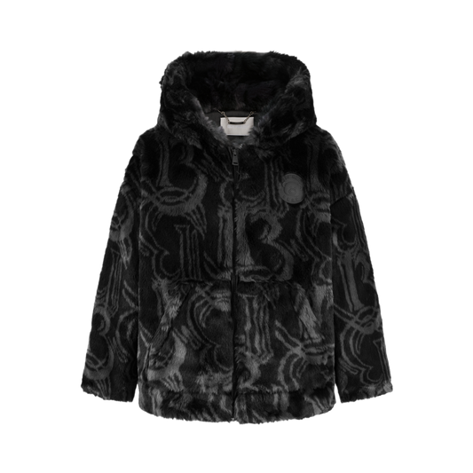 13DE MARZO Artificial Fur Logo Coat - 13DE MARZO
