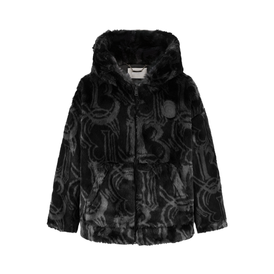 13DE MARZO Artificial Fur Logo Coat - 13DE MARZO