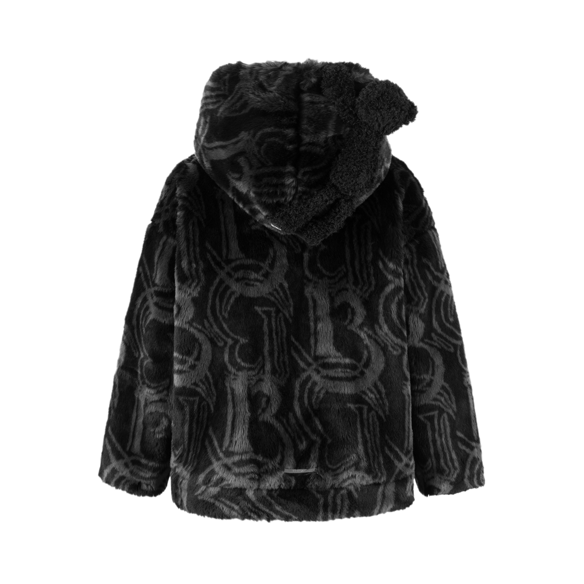 13DE MARZO Artificial Fur Logo Coat