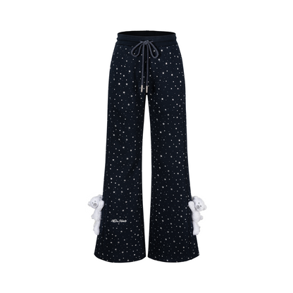 13DE MARZO Galaxy Spark Micro Flare Sweatpants Navy Blue