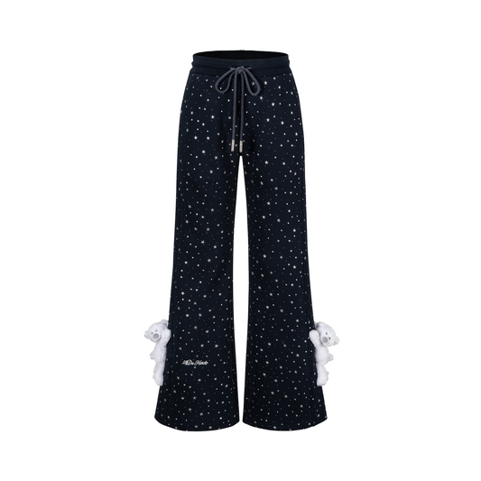 13DE MARZO Galaxy Spark Micro Flare Sweatpants Navy Blue