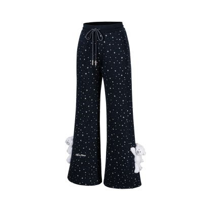 13DE MARZO Galaxy Spark Micro Flare Sweatpants Navy Blue