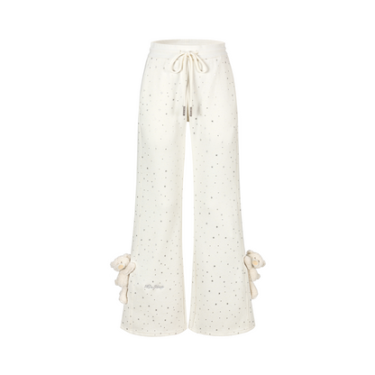 13DE MARZO Galaxy Spark Micro Flare Sweatpants Beige