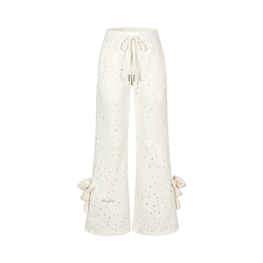 13DE MARZO Galaxy Spark Micro Flare Sweatpants Beige