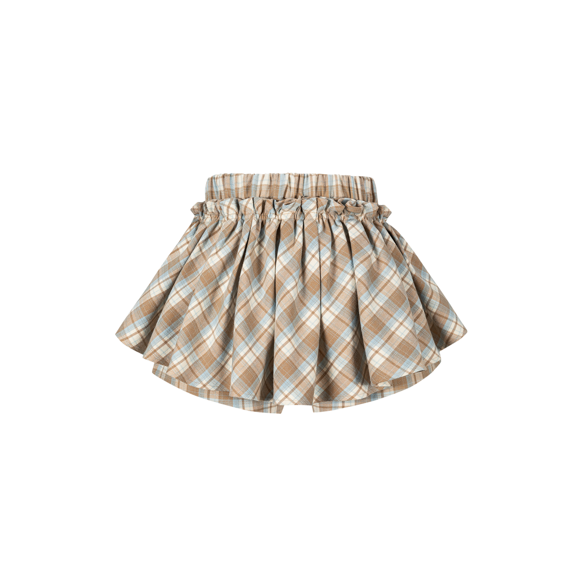 13DE MARZO Plaid Bow Tulle Skirt Khaki
