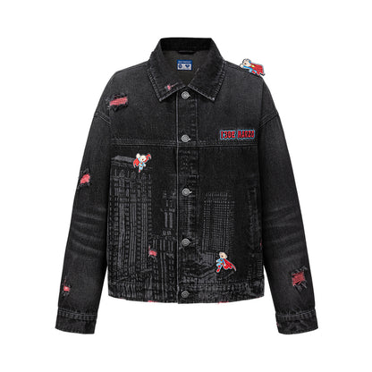 13DE MARZO Superman Bear Denim Jacket - 13DE MARZO