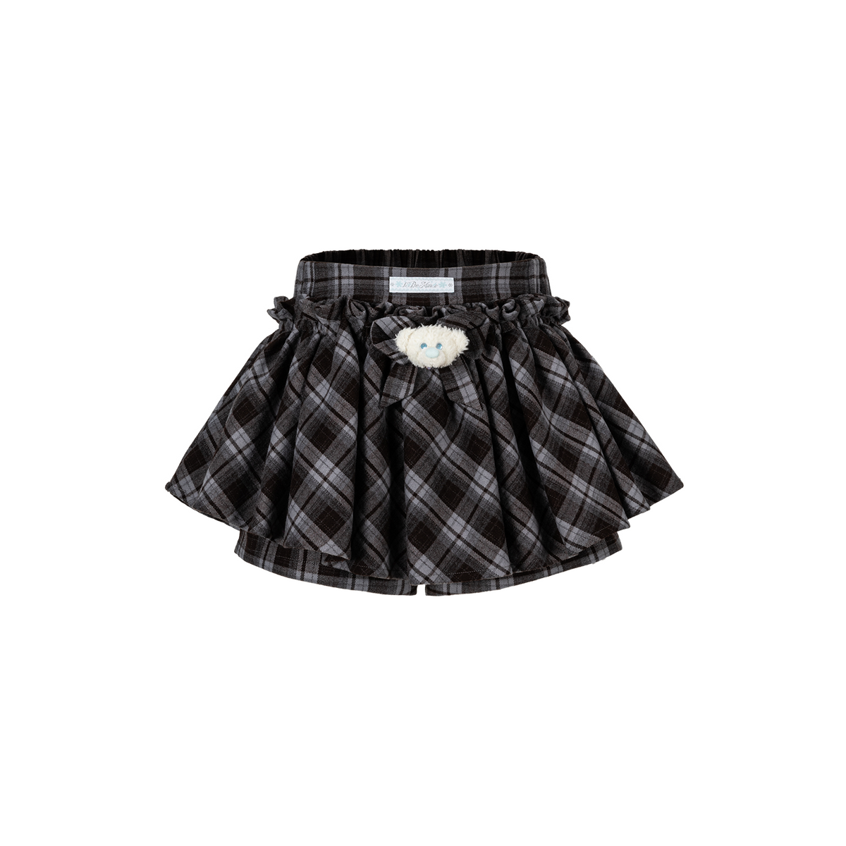 13DE MARZO Plaid Bow Tulle Skirt Blue