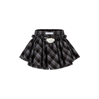 13DE MARZO Plaid Bow Tulle Skirt Blue
