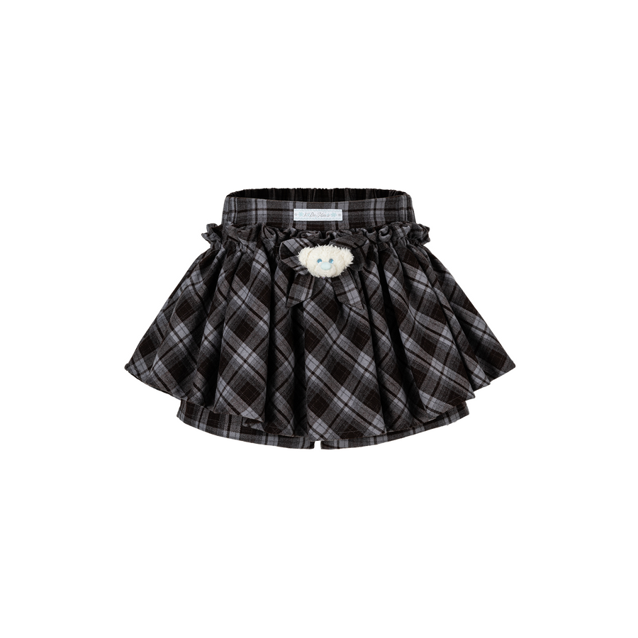 13DE MARZO Plaid Bow Tulle Skirt Blue