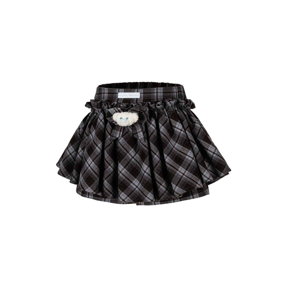13DE MARZO Plaid Bow Tulle Skirt Blue