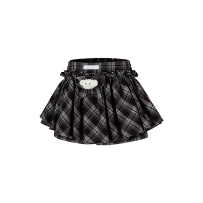 13DE MARZO Plaid Bow Tulle Skirt Blue