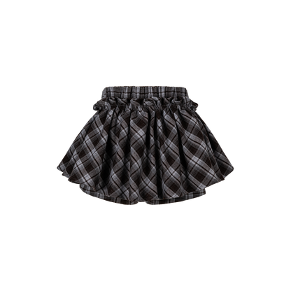 13DE MARZO Plaid Bow Tulle Skirt Blue