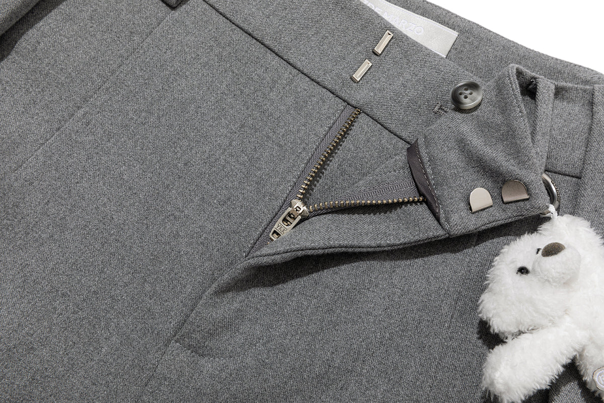 13DE MARZO Doozoo Pleated Dress Pants Grey
