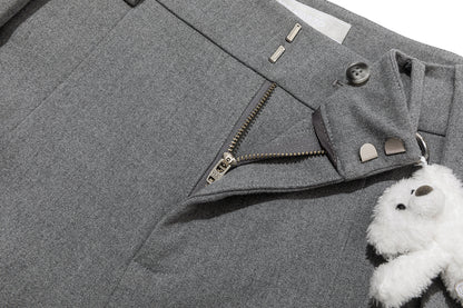 13DE MARZO Doozoo Pleated Dress Pants Grey
