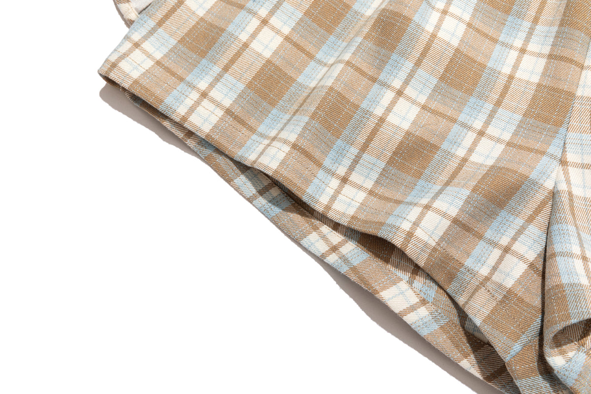 13DE MARZO Plaid Bow Tulle Skirt Khaki