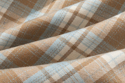 13DE MARZO Plaid Bow Tulle Skirt Khaki