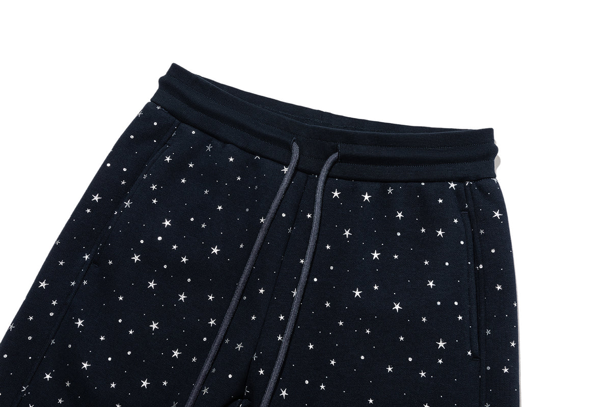13DE MARZO Galaxy Spark Micro Flare Sweatpants Navy Blue