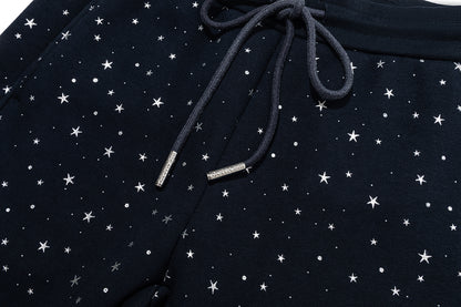 13DE MARZO Galaxy Spark Micro Flare Sweatpants Navy Blue