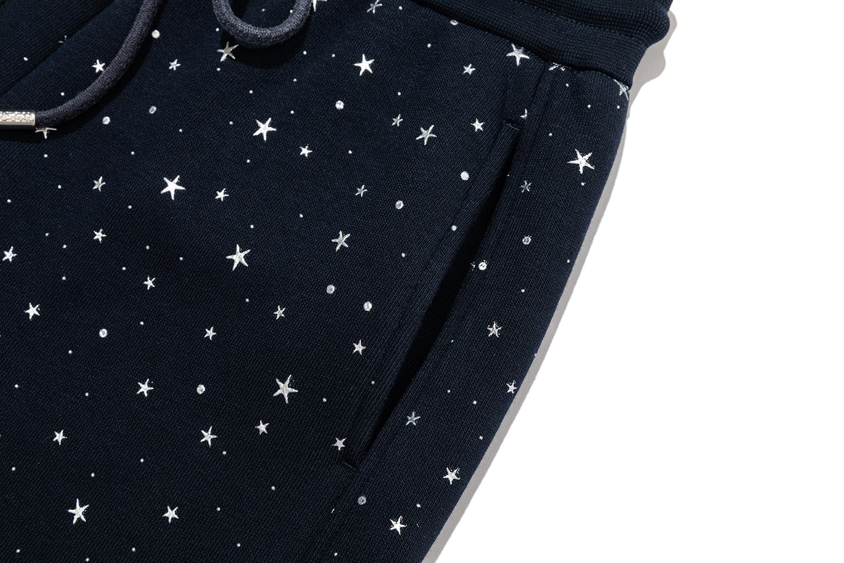13DE MARZO Galaxy Spark Micro Flare Sweatpants Navy Blue