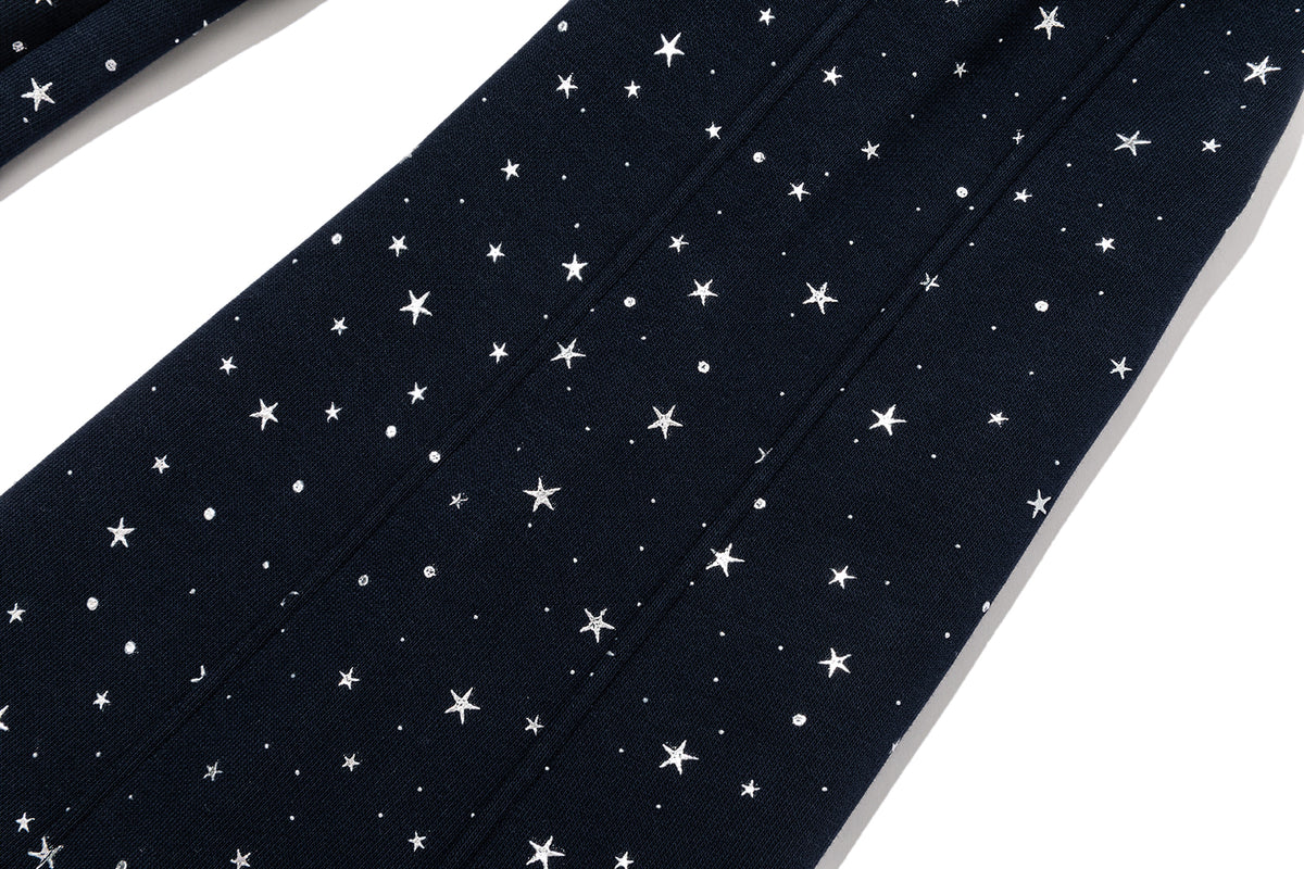13DE MARZO Galaxy Spark Micro Flare Sweatpants Navy Blue