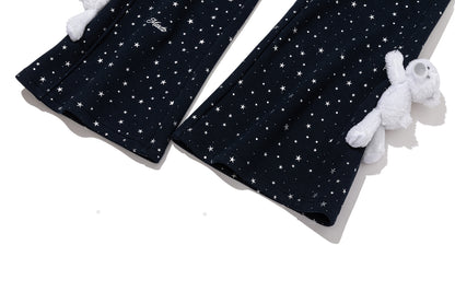 13DE MARZO Galaxy Spark Micro Flare Sweatpants Navy Blue
