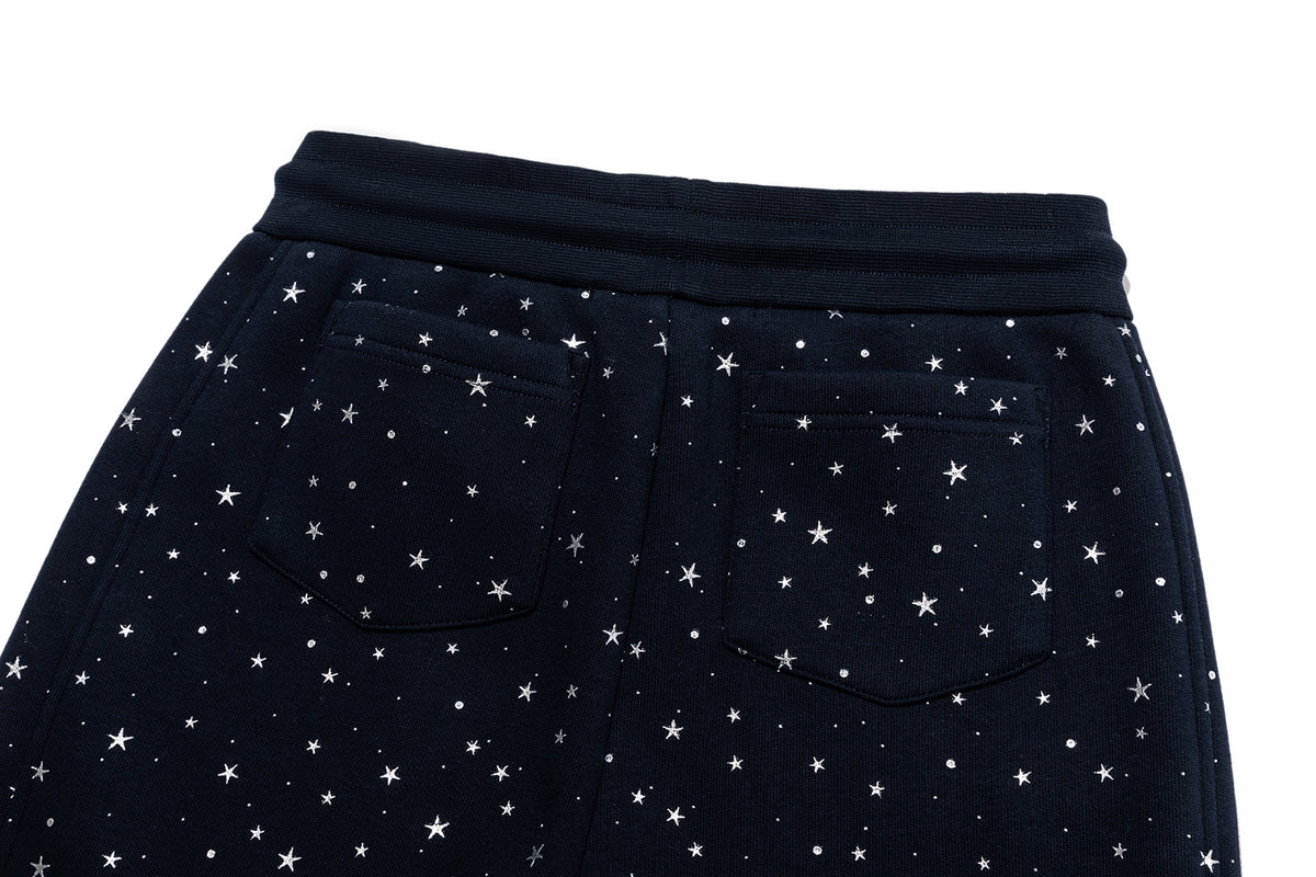 13DE MARZO Galaxy Spark Micro Flare Sweatpants Navy Blue