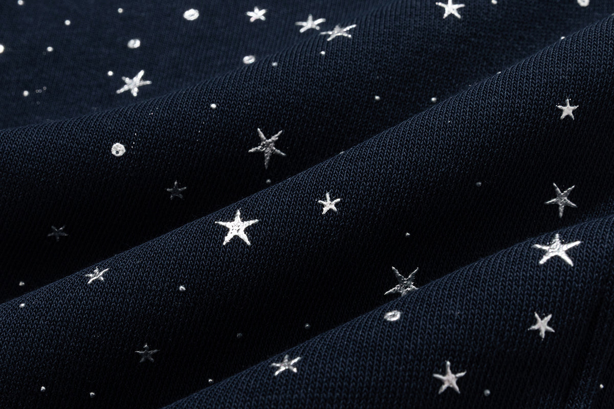 13DE MARZO Galaxy Spark Micro Flare Sweatpants Navy Blue