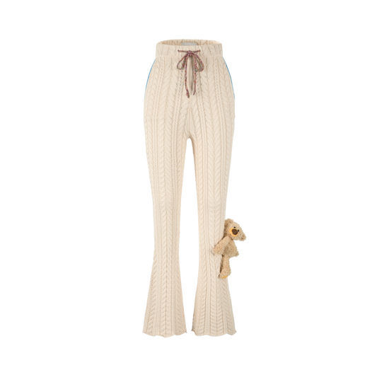 13DE MARZO Bear Traditional Weave Knit Pants