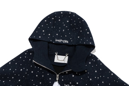 13DE MARZO Galaxy Spark Slim Fit Hoodie Navy Blue