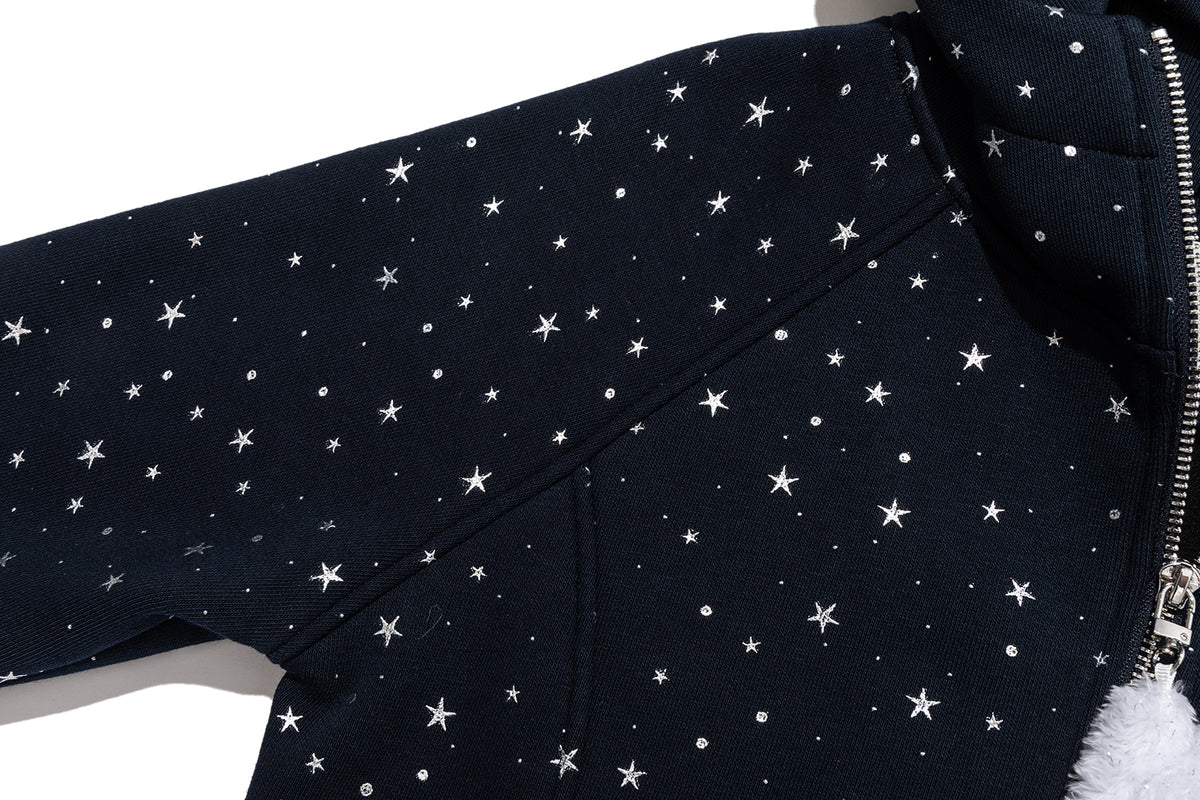 13DE MARZO Galaxy Spark Slim Fit Hoodie Navy Blue