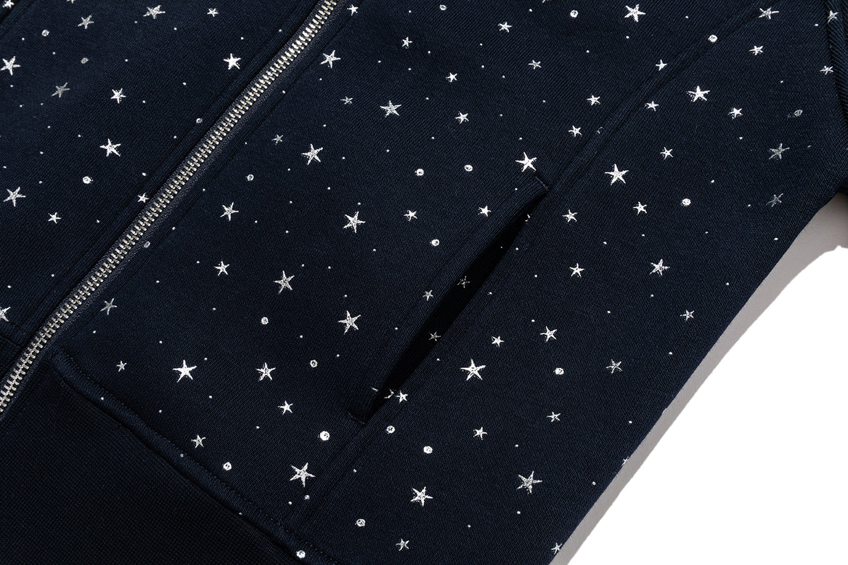 13DE MARZO Galaxy Spark Slim Fit Hoodie Navy Blue