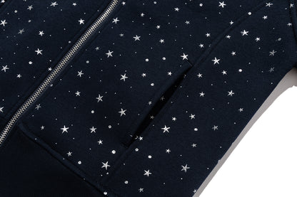 13DE MARZO Galaxy Spark Slim Fit Hoodie Navy Blue