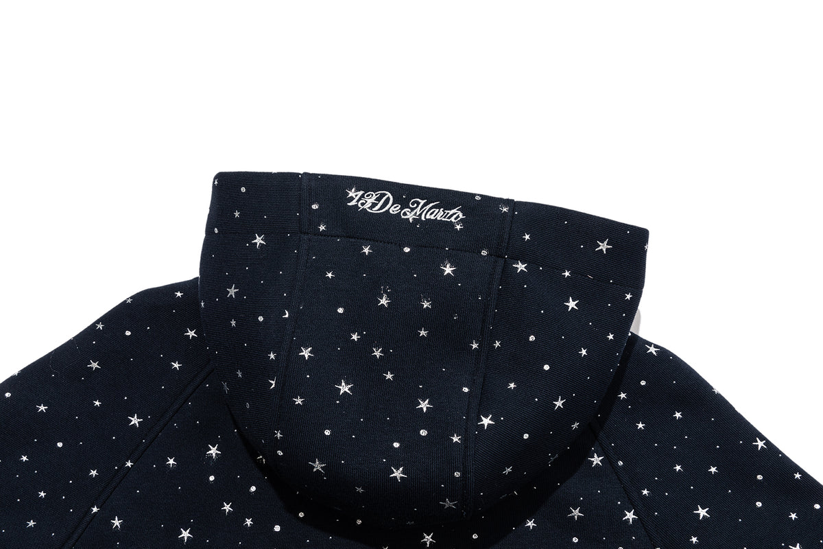 13DE MARZO Galaxy Spark Slim Fit Hoodie Navy Blue