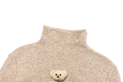 13DE MARZO Knit Turtleneck Base Layer Khaki