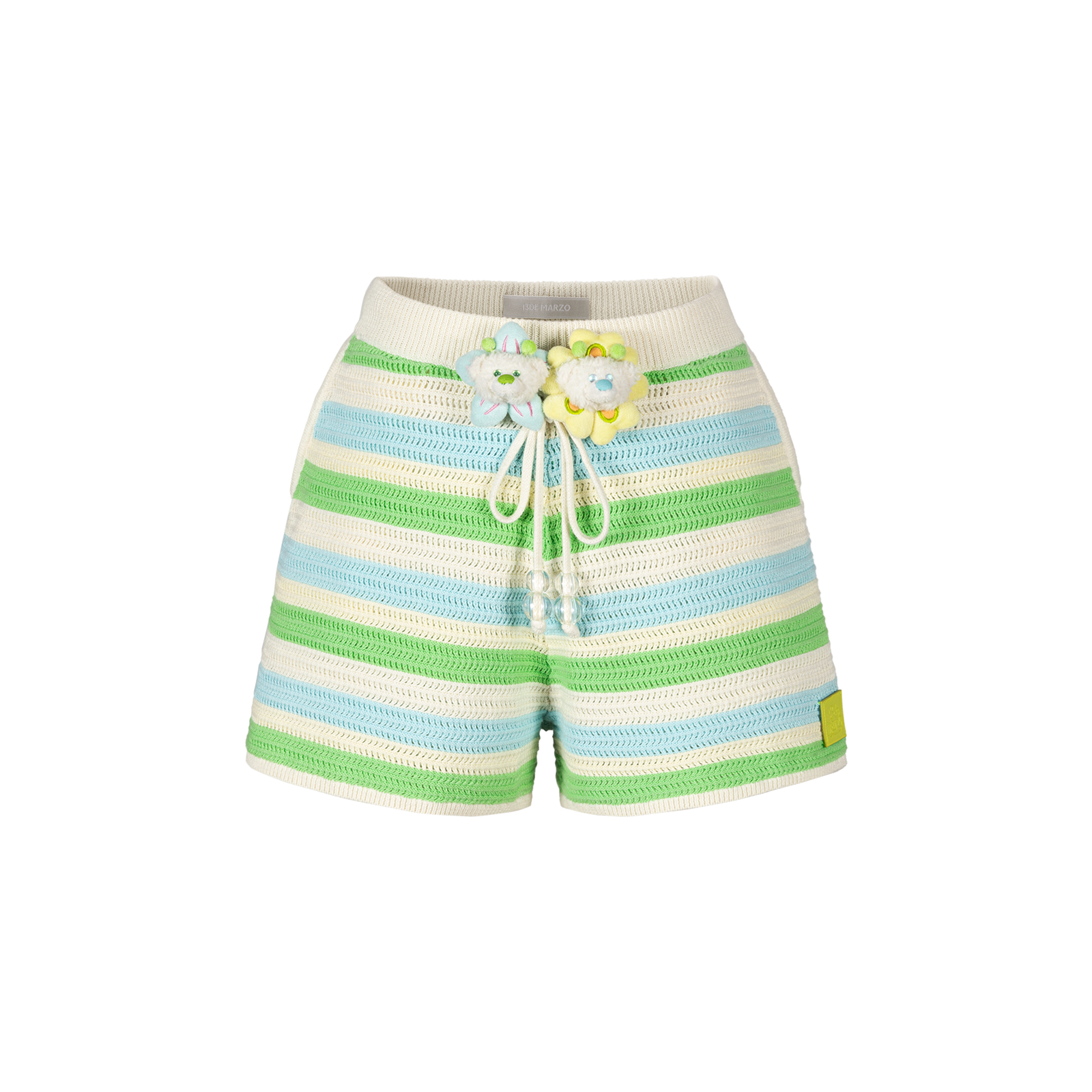 13DE MARZO Floral Bear Knit Shorts - 13DE MARZO