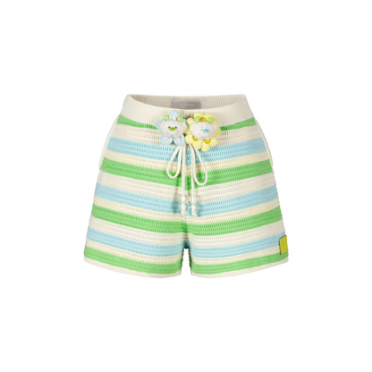 13DE MARZO Floral Bear Knit Shorts - 13DE MARZO