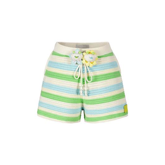 13DE MARZO Floral Bear Knit Shorts - 13DE MARZO