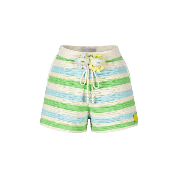 13DE MARZO｜Floral Bear Knit Shorts