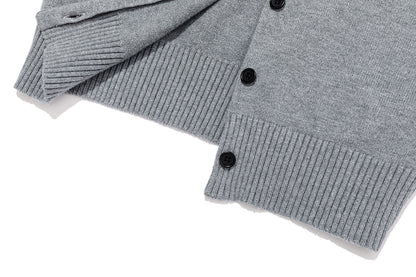 13DE MARZO Snow Bear Scarf  Knit Cardigan Grey