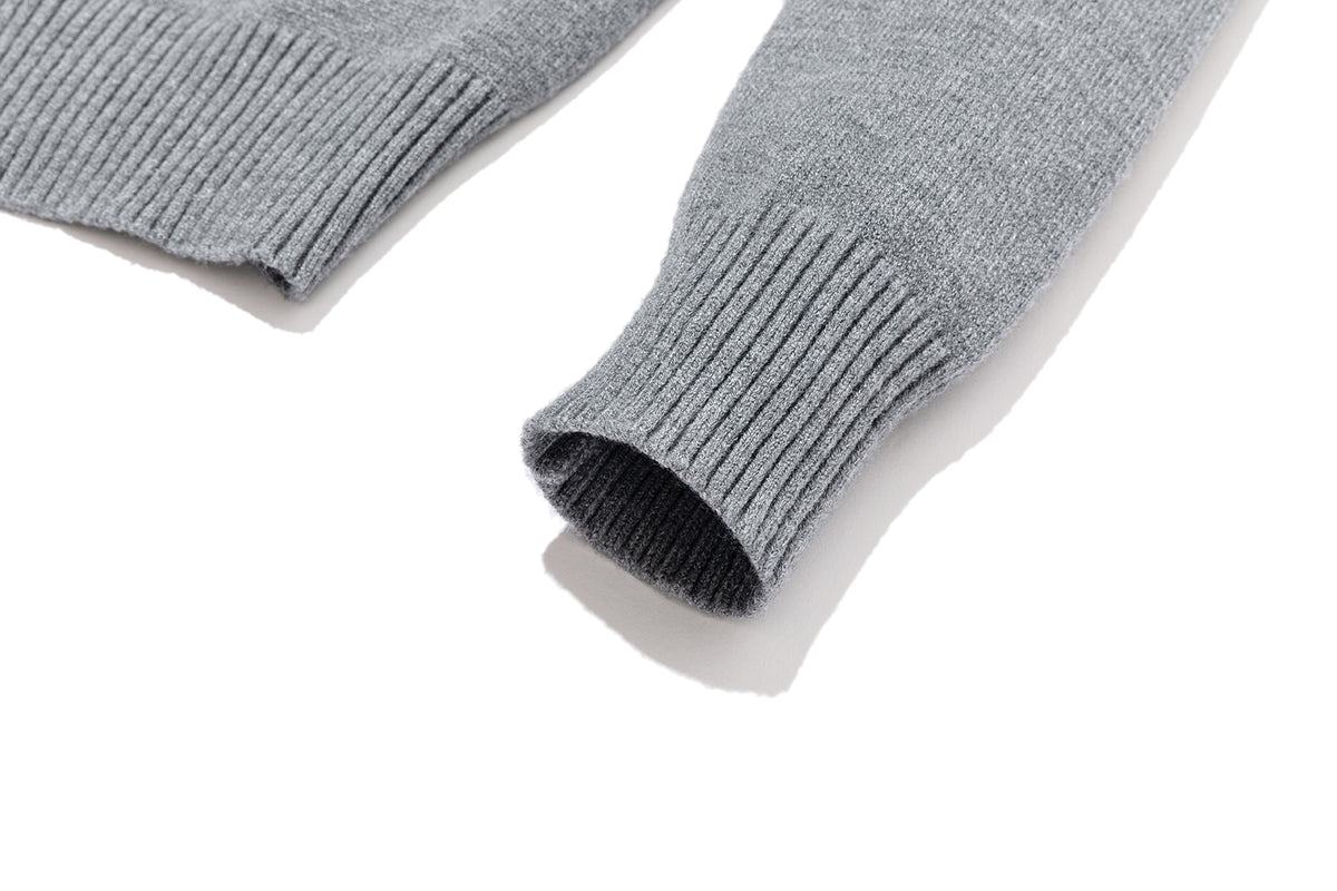 13DE MARZO Snow Bear Scarf  Knit Cardigan Grey