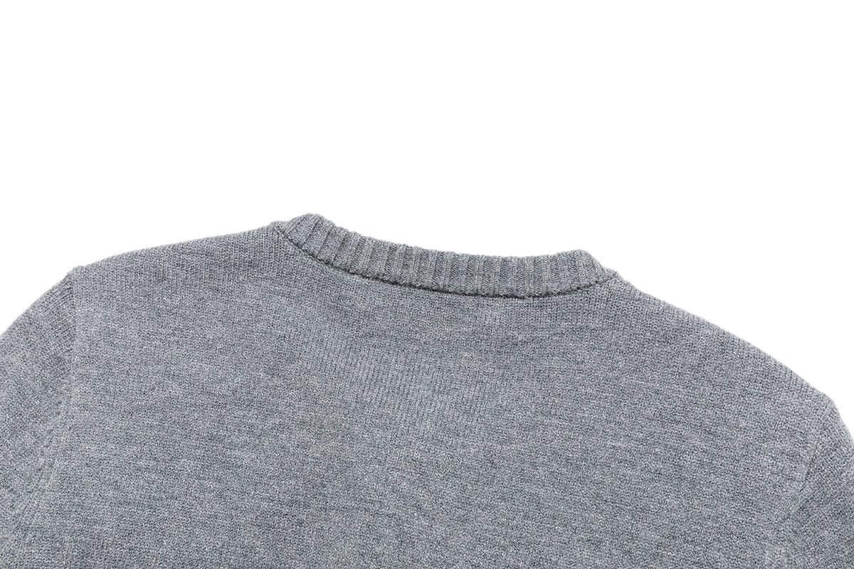 13DE MARZO Snow Bear Scarf  Knit Cardigan Grey