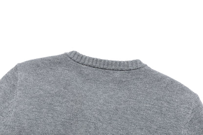 13DE MARZO Snow Bear Scarf  Knit Cardigan Grey