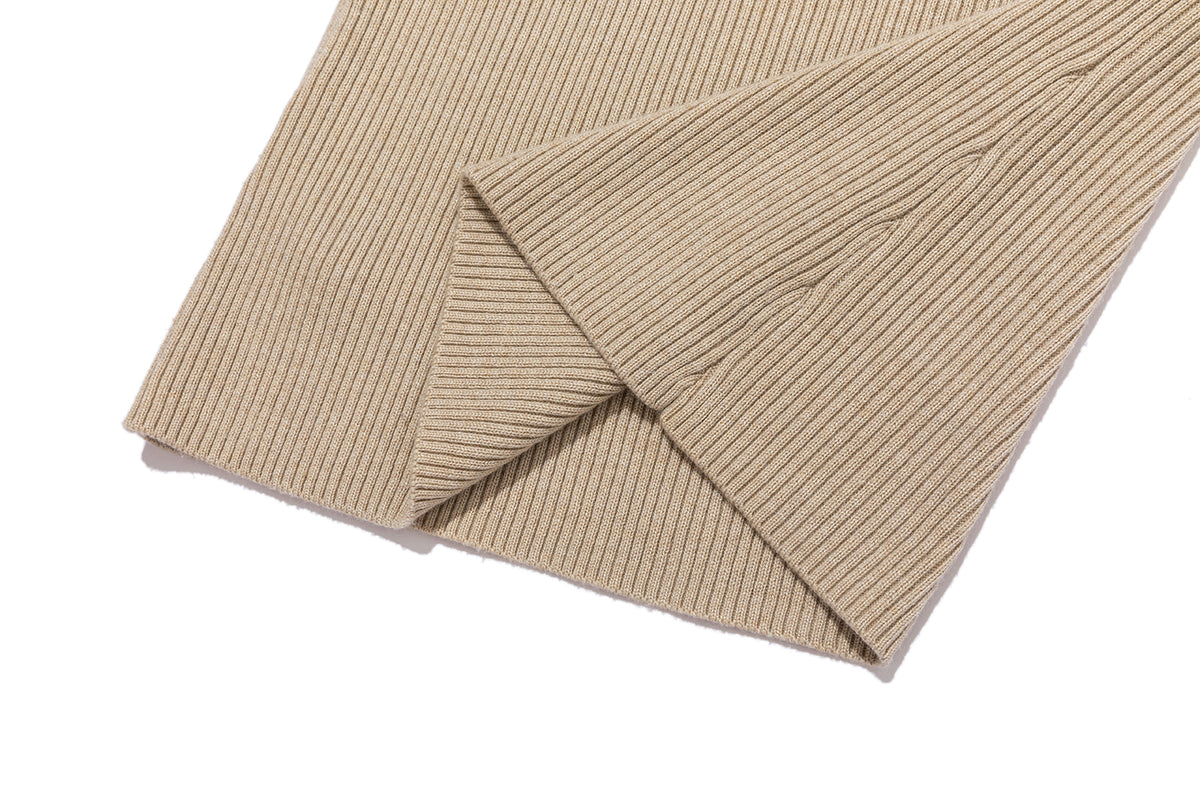 13DE MARZO Henley Neck Knit Vest Khaki