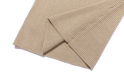 13DE MARZO Henley Neck Knit Vest Khaki