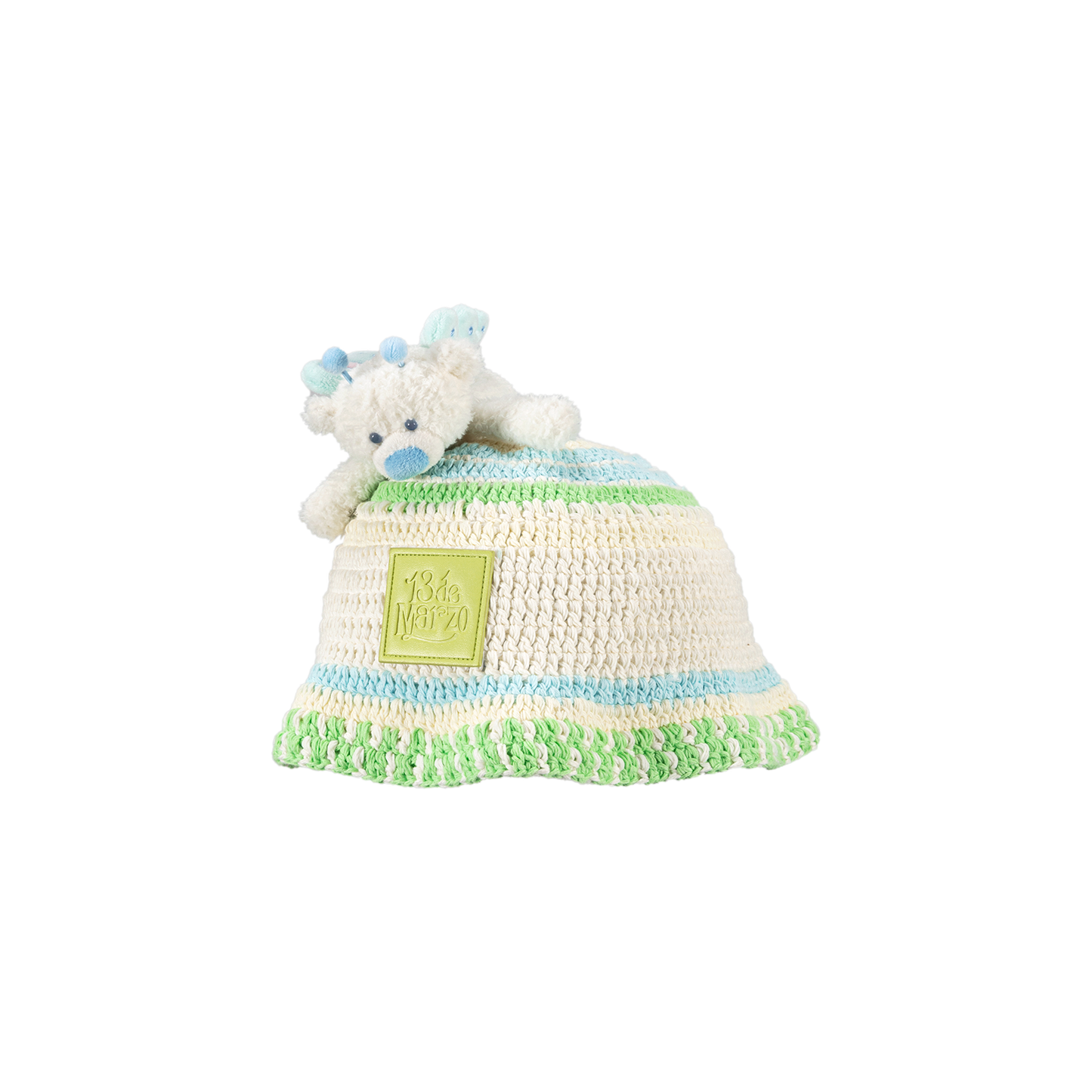 13DE MARZO Floral Bear Knit Hat - 13DE MARZO