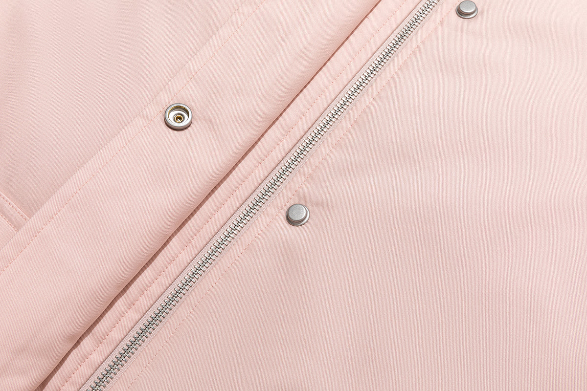 13DE MARZO Snow Bear Corduroy Mid Length Coat Pink