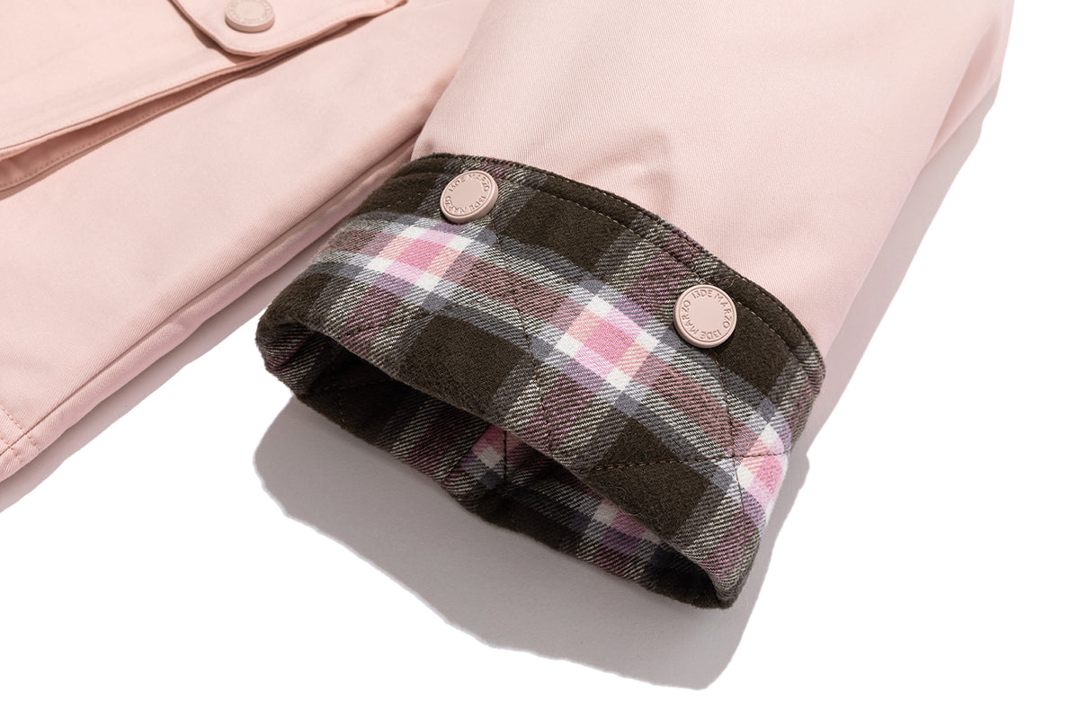13DE MARZO Snow Bear Corduroy Mid Length Coat Pink