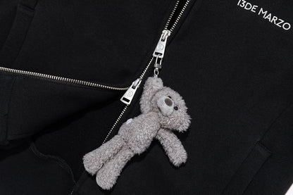 13DE MARZO Doozoo Fur Collar Hoodie Black