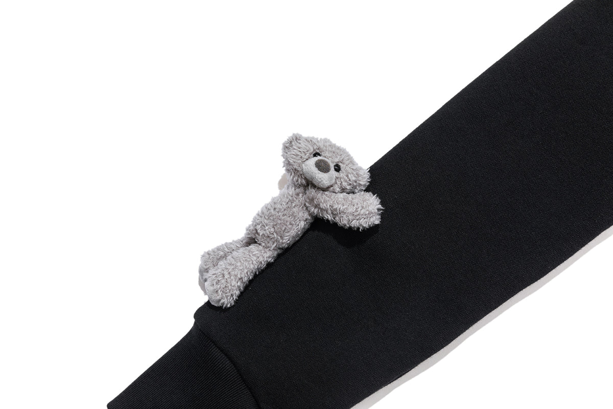 13DE MARZO Doozoo Fur Collar Hoodie Black
